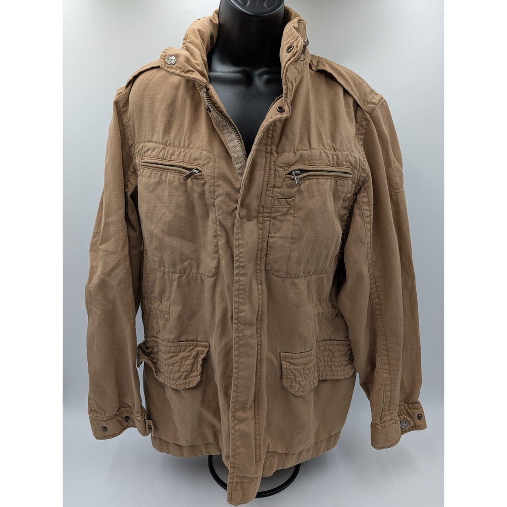 AIGLE Womens Tan Utility‎ Jacket Field Style Casual Outerwear Size Large